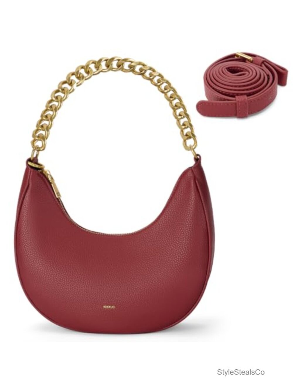 Crescent Shoulder Bag Vegan Leather Small Purse Chain Handbag